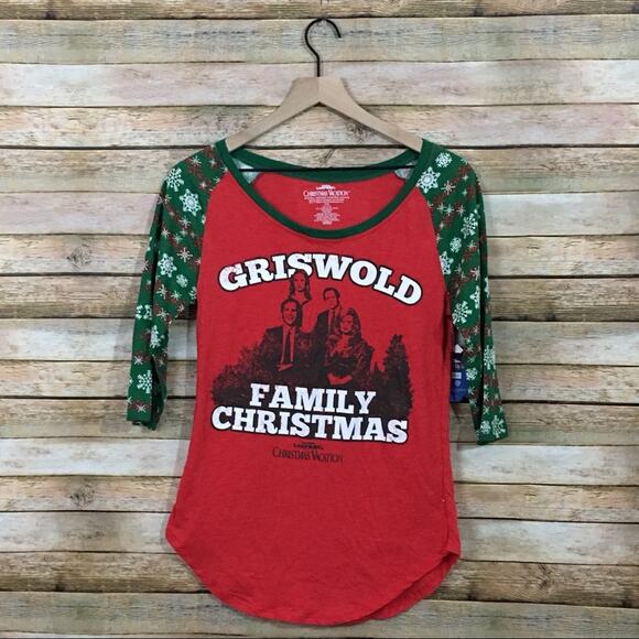 NWT National Lampoon's Christmas Vacation Raglan Tee - Red - Large - Picture 8 of 9